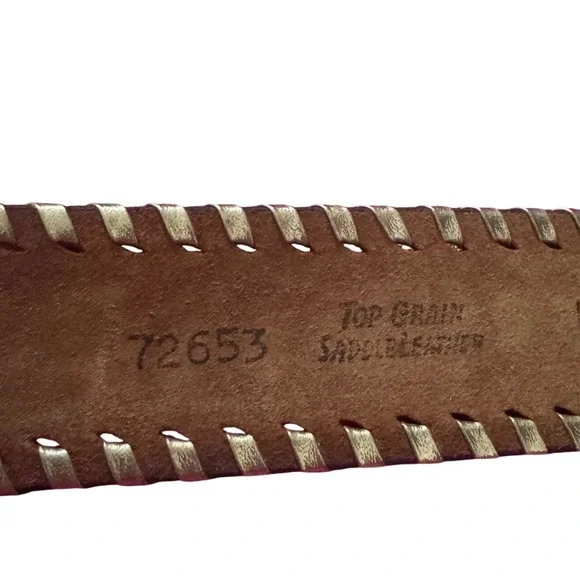 Vintage Kenny Rogers Hand Laced Top Grain Saddle Leather Belt Oak Leaf Acorn 34 - Picture 5 of 10